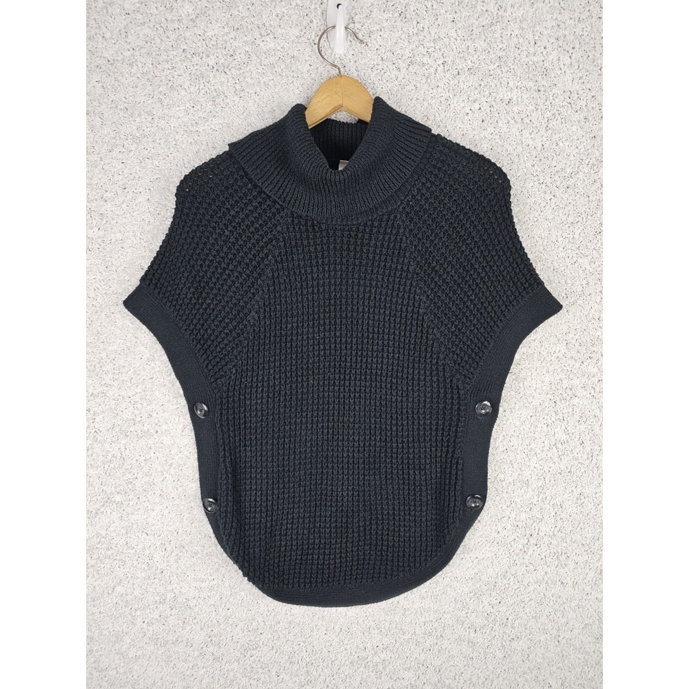 Old‎ Navy Maternity Sweater Poncho Turtleneck Knit Women's Small Petite Black